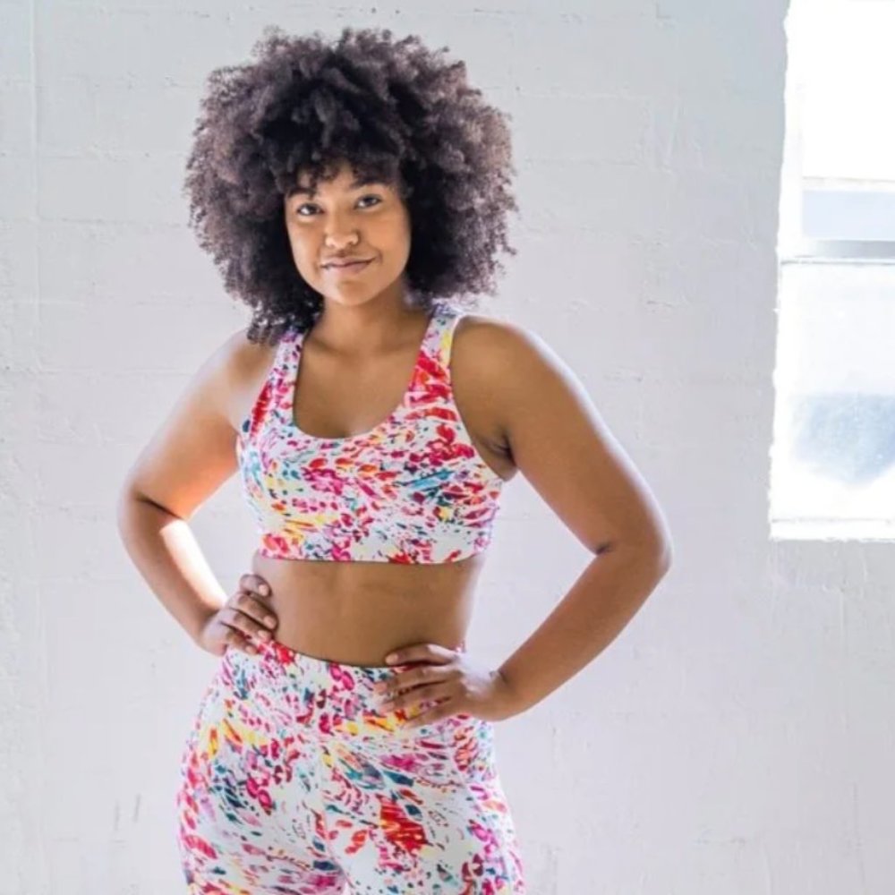 GUC Senita Splash Sports Bra/Capris (w Pockets!) Set (L)